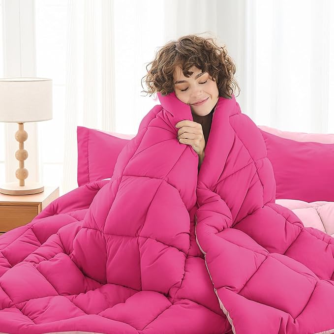 MUXHOMO 7 Pieces Queen Comforter Set, Reversible Bed in a Bag Queen Size - Image 4