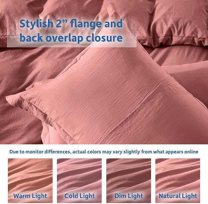 Nestl Pink Clay California King Duvet Cover Sets - Image 8