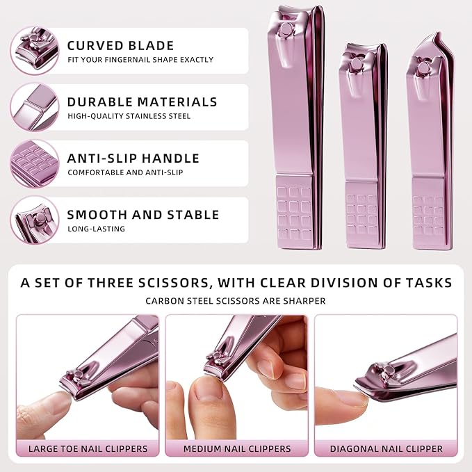 ZIZZON Professional Nail Care Kit, 12-Piece Manicure & Pedicure Grooming Set - Image 3