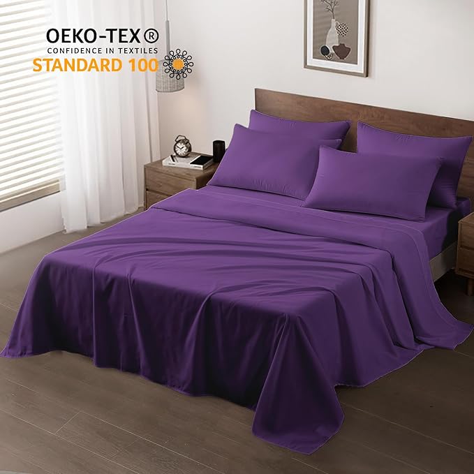 Maple&Stone Queen Flat Sheet 6 Pack, Premium Soft & Breathable, Brushed - Image 2