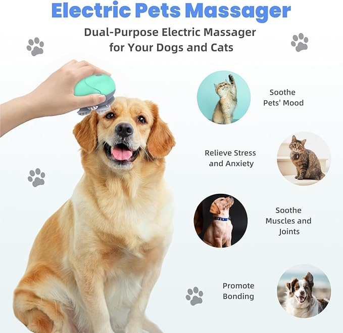 Electric Scalp Massager for Men Women, Handheld Cat Dog Pet Head Massager - Image 4
