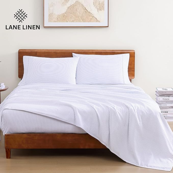 LANE LINEN 100% Organic Cotton Twin XL Sheets Set 3-Piece Pure Percale - Image 2