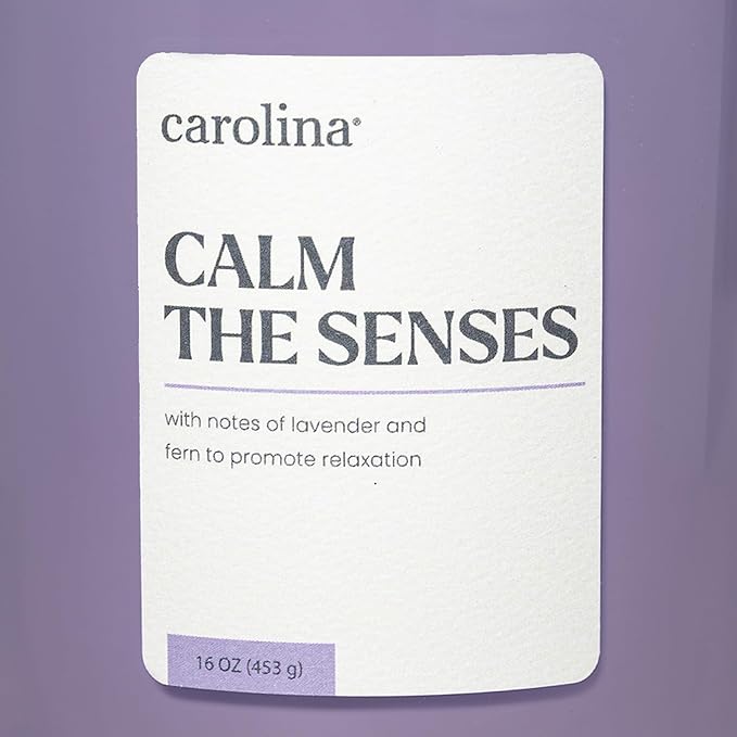 Carolina Calm The Senses Scented Candle, 16 oz Lavender & Fern Scented - Image 5