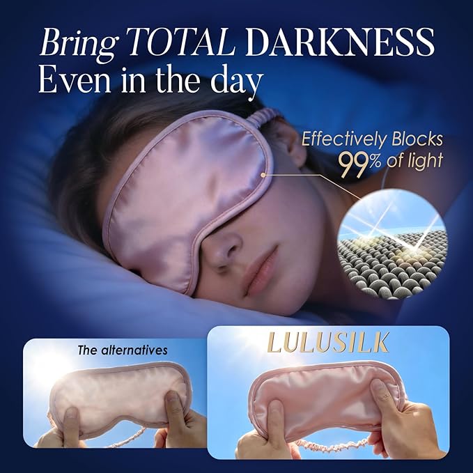 Breathable Silk Sleep Mask Blindfold, Elastic Blackout Eye Cover Headband - Image 4