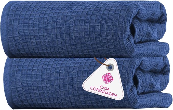 CASA COPENHAGEN Waffle 2Pcs 100% Egyptian Cotton Large Designer Bathsheet by CASACOPENHAGEN