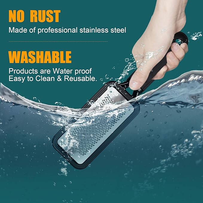 Foot Files Foot Scrubber Pedicure, Stainless Steel Callus Remover - Image 3