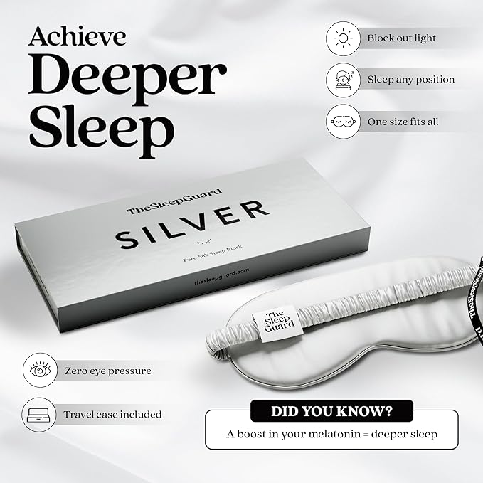 TheSleepGuard Pure Silk Sleep Mask Light Blocking Travel Essentials. Eye Masks - Image 3