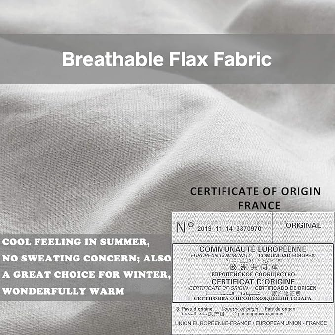 Simple&Opulence 100% French Flax Linen Duvet Cover Set - Image 4