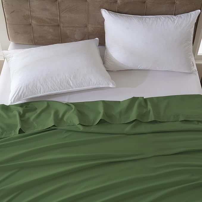 ZPECC Full Flat Sheet Only 1 Pack, Durable Olive Green Top Bed Sheets - Image 7