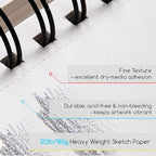 MEEDEN 6"x8" Sketchbook Paper Pad: 122lb/180gsm Spiral Bound Art Sketch Book with DIY Cover for Artists Adults - 60 Sheets Heavy Weight Hardcover Sketch Drawing Paper for Painting Sketching Writing