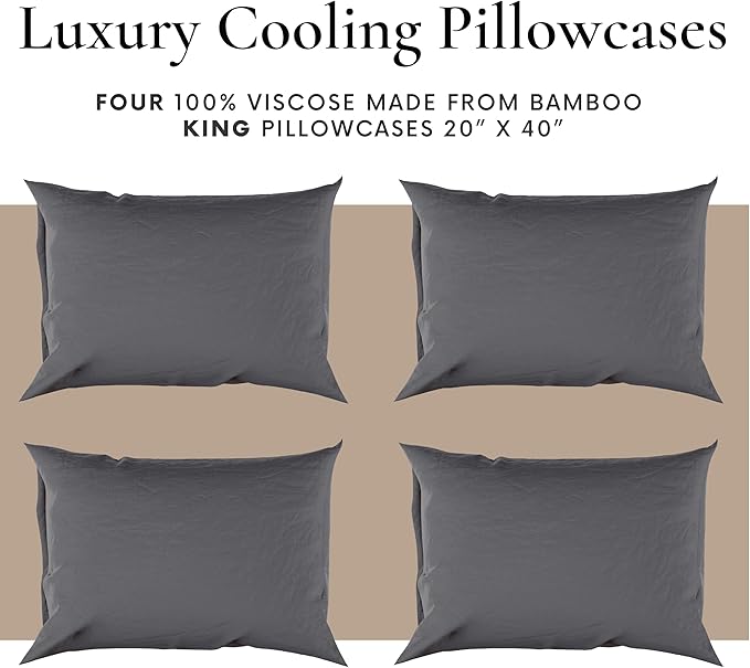 Bamboo Bay Hotel Quality 4 Piece Cooling Pillow Cases - Image 3