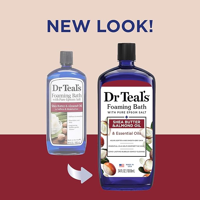 Dr Teal's Foaming Bath with Pure Epsom Salt, Shea Butter & Almond, 34 fl oz & - Image 3