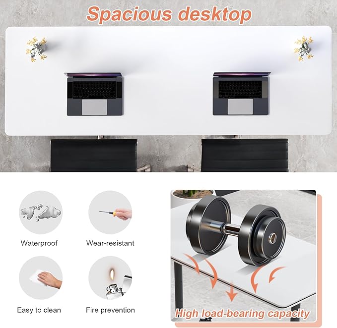 Conference Table Flip Top Mobile Conference Room Tables,Folding Conference Table with Wheels,Large Meeting Training Seminar Table Saving Space for Office Classroom(10A,70.8'')