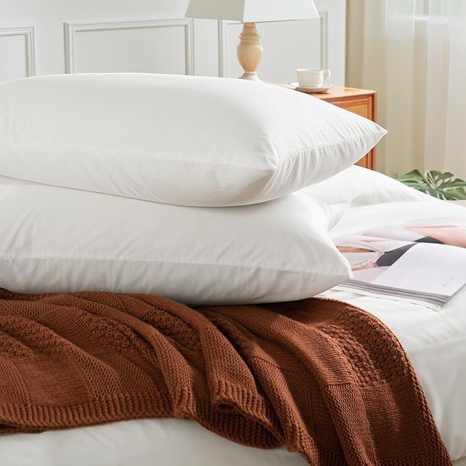 NEXHOME PRO Duvet Cover Set Super King 108"x98" Linen Look Textured Cream White - Image 5