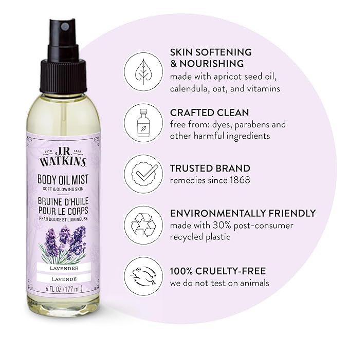 J.R. Watkins Naturally Hydrating Body Oil Mist, 6 fl oz, 2 Pack - Image 2