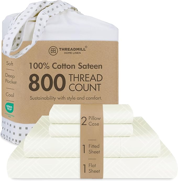 Threadmill Luxury 100% Cotton Full Bed-Sheets by ThreadmillHomeLinen