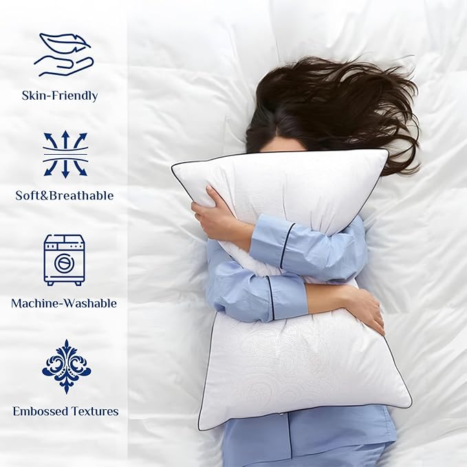 JOLLYVOGUE King Size Pillows for Sleeping, Soft and Supportive Bed Pillows - Image 2