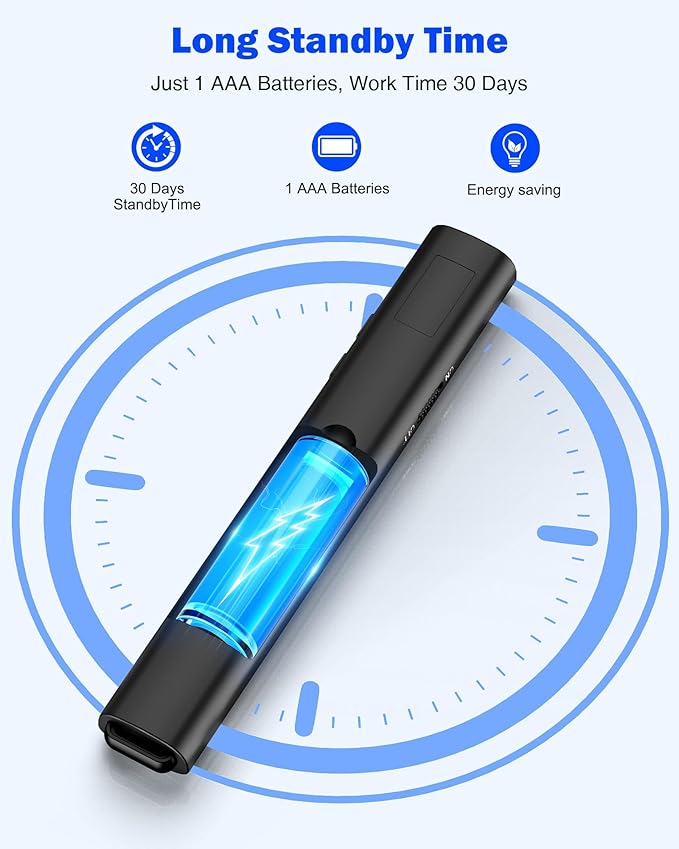 USB Type C Presentation Clicker with Red Light,Volume Control Wireless Presenter Remote Pointer for Powerpoint Presentations with Hyperlinks Open,Slide Clicker for Classroom MAC Computer Laptop