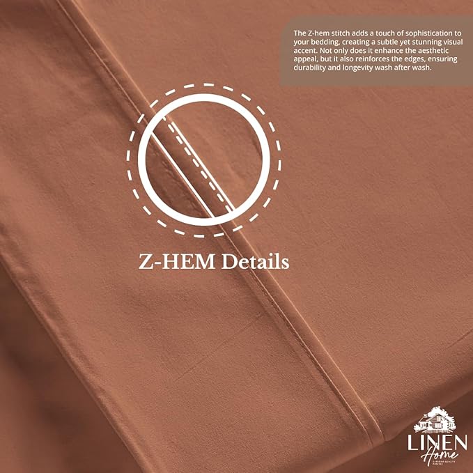 Linen Home 100% Cotton Percale 1 Flat Sheet, Queen Size - Image 5