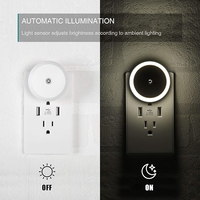 myCozyLite LED Night Light Plug in, Dusk to Dawn Sensor, Auto Dim, Energy Saving - Image 2