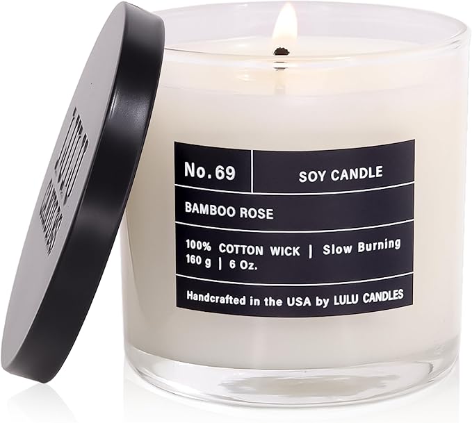 Lulu Candles | Bamboo Rose | Luxury Scented Soy Jar Candle | Hand Poured in The by LULUCANDLES