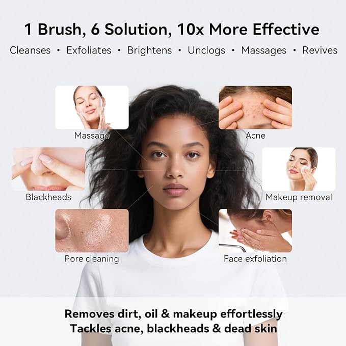 Electric Facial Cleansing Brush, Rechargeable Silicone Face Scrubber exfoliator - Image 2