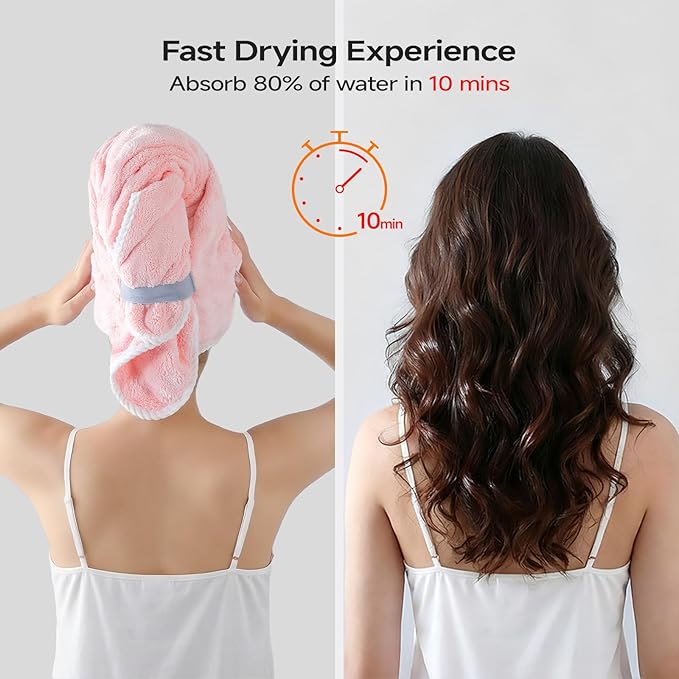REDKISS 3 Pack Extra Large Microfiber Hair Towels - Image 5