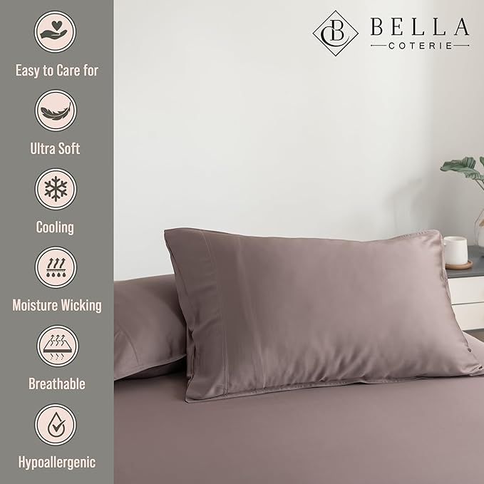 Bella Coterie | Luxury Bamboo Viscose Standard Size Pillowcase Set | 100% - Image 2
