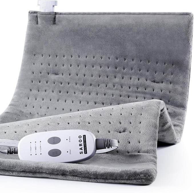 Heating Pad for Back Pain Relief, Massaging Weighted Heating Pads for Neck by SAROO