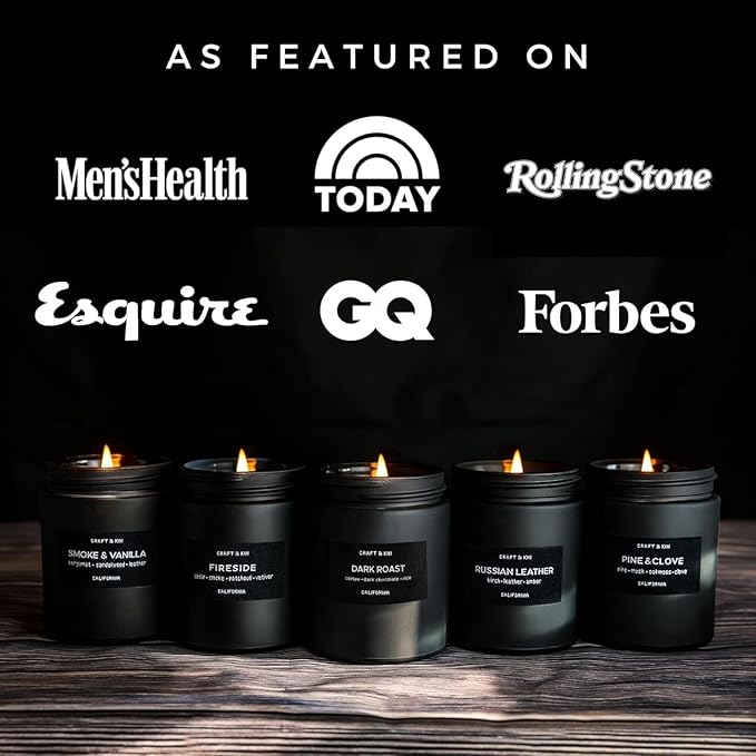 Craft & Kin Premium Dark Roast Coffee Candle | Black Scented Candles - Image 6