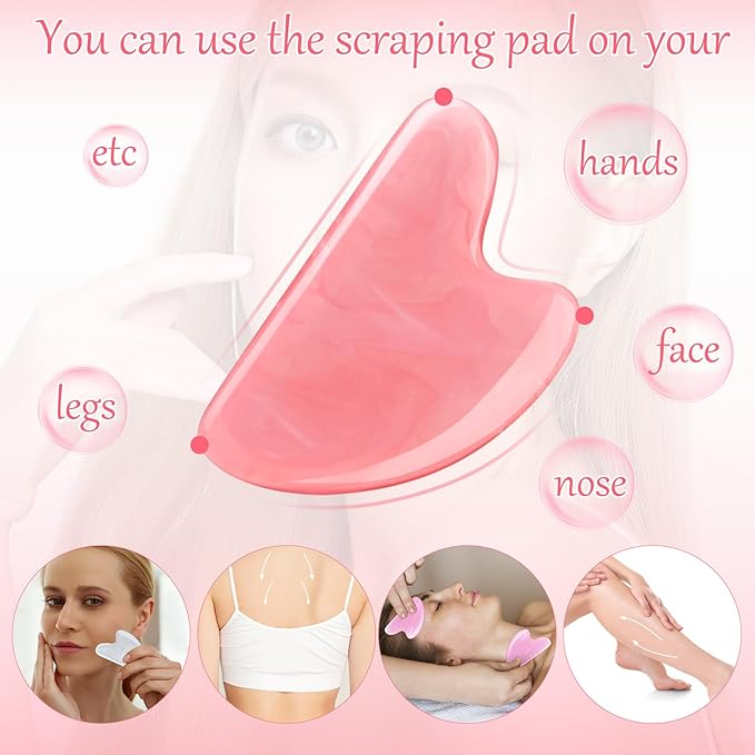 Sherr 48 Pcs Gua Sha Facial Tool Resin Gua Sha Massage Tool Heart Shaped Facial - Image 5