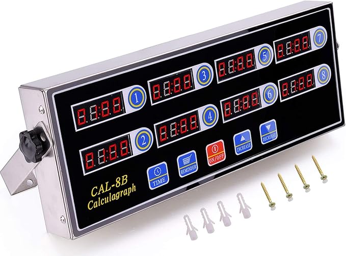 Commercial 8 Channel Kitchen Timer Digital Restaurant Timers Professional Loud Alarm Cooking Reminder