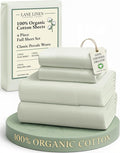 LANE LINEN 100% Organic Cotton Eco Friendly Full Size Sheet & Pillowcase Sets by LaneLinen