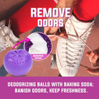 4 Pack Baking Soda Deodorizers, Lavender Scent Shoe Deodorizer Balls, Air Freshener for Home, Odor Eliminator for Closets Bathroom Pets, Up to 80 Days
