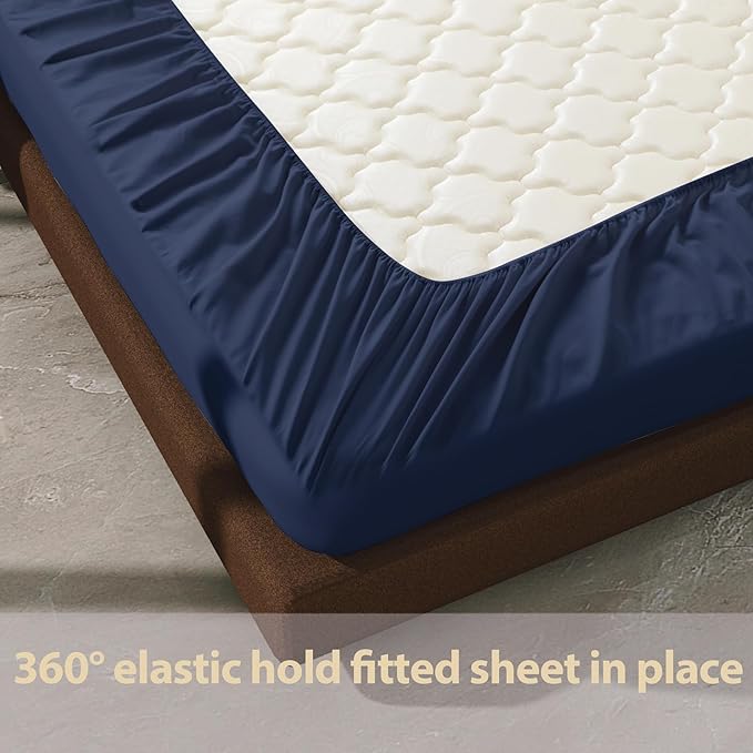 100% Egyptian Cotton Fitted Sheet King Size, 600 Thread Count, Soft & Elastic - Image 6