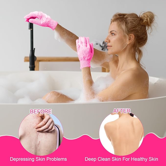 Cuffbow 90 Pcs 45 Pairs Exfoliating Double Sided Bath Gloves - Image 6