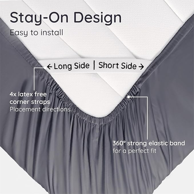 Bambaw 100% Viscose Derived from Bamboo Full Fitted Sheet, Deep Pockets - Image 5