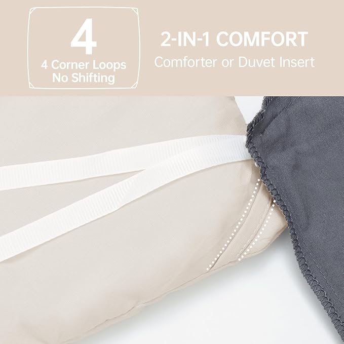 MUXHOMO Beige Oversized Queen Comforter Sets, All Season Ultra Soft Down - Image 6