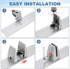 PATIKIL 1.8x1.3x2.5" Desk Divider Support Clamp, 2 Pcs Aluminum Desk Shield Clamp Desk Divider Partition Clamp Sneeze Guard Clamp Bracket for Office Home Desk Panel, Black