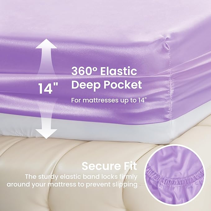 Love's cabin Full Size Satin Sheet Sets - Image 4