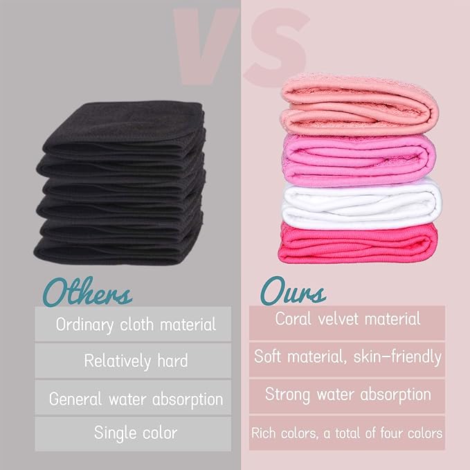 Whaline 4 Pack Spa Facial Headband Makeup Hair Wrap Adjustable Hair Band Soft - Image 3
