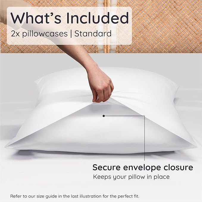 Bambaw 100% Viscose Derived from Bamboo Pillowcase Standard Size – Set of 2 - Image 2
