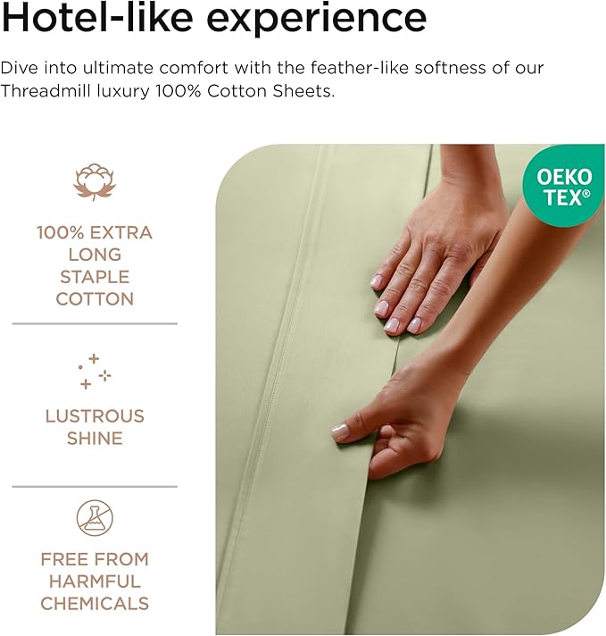Threadmill Luxury 800 Thread Count Queen 100% Cotton Sheets - Image 5