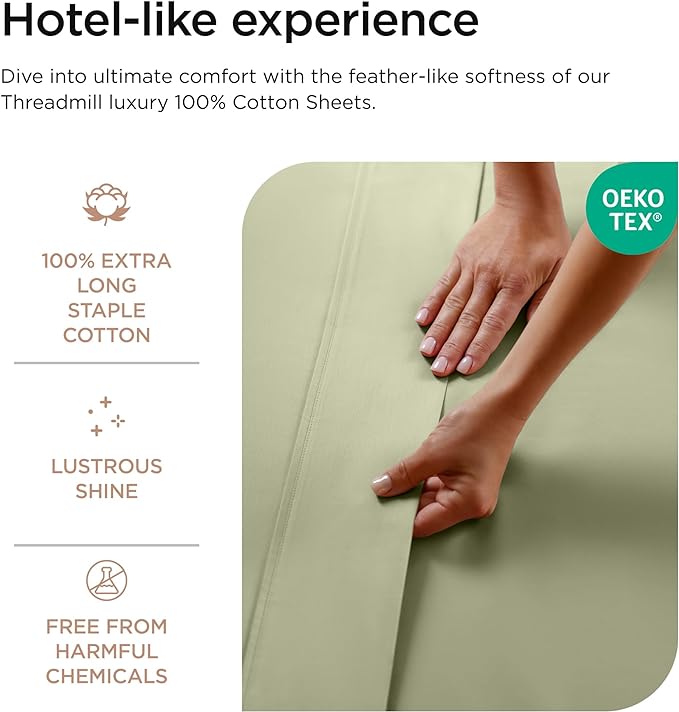 Threadmill Luxury 800 Thread Count Full Size 100% Cotton Sheets - Image 5