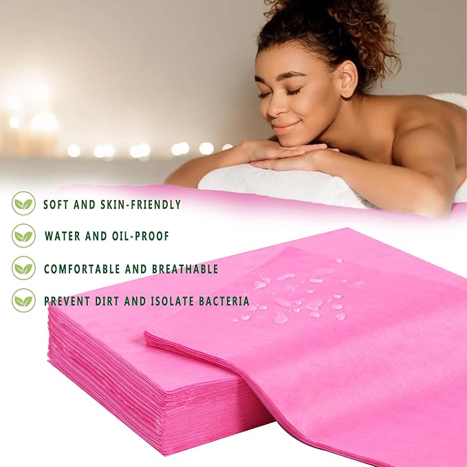 Disposable Bed Sheets 200 Pcs 31" x 71" Massage Table Sheets Non Woven Fabric - Image 2