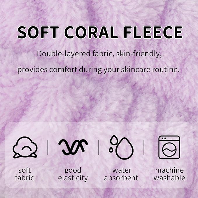 WHAVEL 6 Pack Purple Spa Microfiber Bow Headbands - Image 5