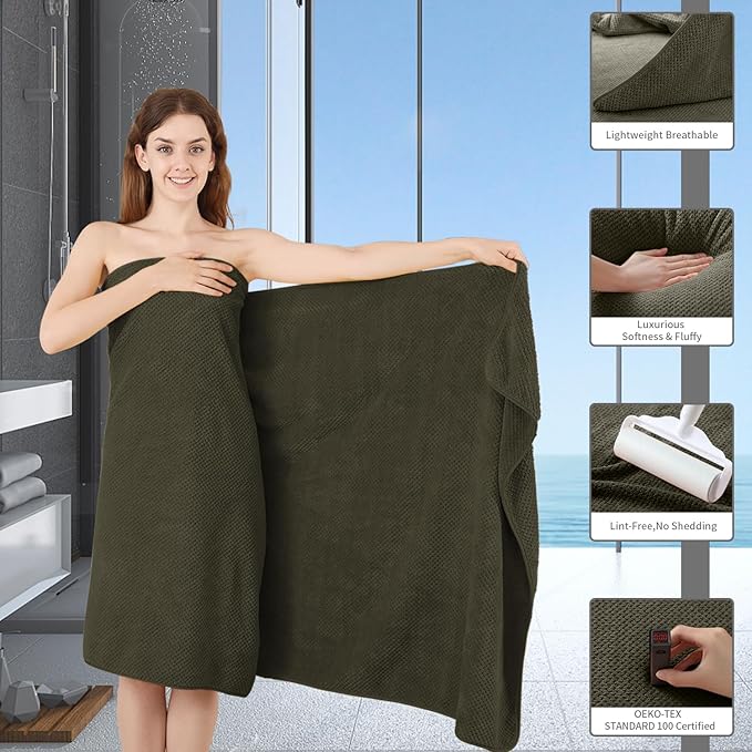 8 Piece Bathroom Towel Set Brown |2 Oversized Large Bath Towels Sheet, 2 Hand - Image 4