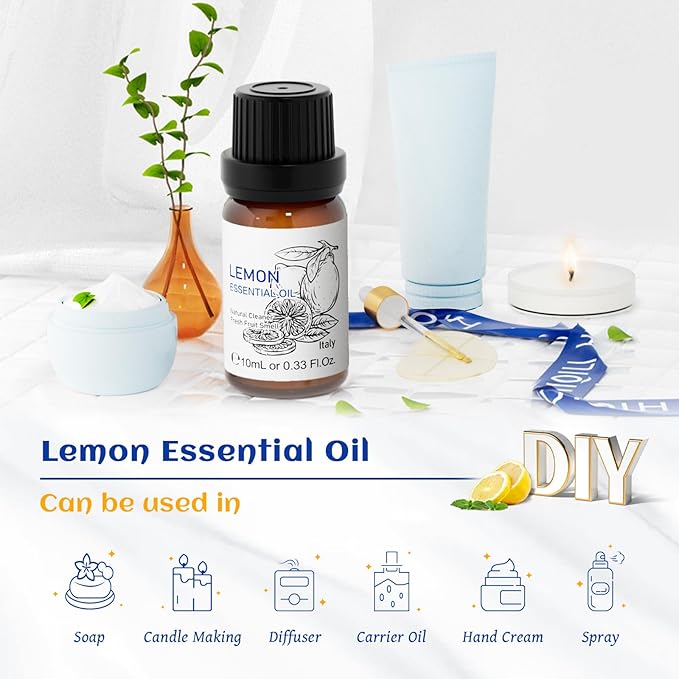 HIQILI Lemon Essential Oil, Household Cleaning, Air Purification, Skin Care - Image 6