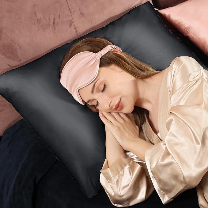 Adubor Silk Pillowcase Silk Pillow Case 2 Pack - Image 7