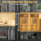 Himimi Storage Shelves 60" W Wire Shelving with Wheels 2600LBS Heavy Duty Metal Shelves for Storage, 4-Tier Adjustable Wire Rack Shelving Garage Shelving Kitchen Storage Shelves 24" Dx60 Wx72H, Black